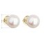 Zlaté 14 karátové náušnice pecky s bílou říční perlou 921005.1 Bílá