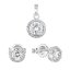 Sada šperkov so zirkónom náušnice a prívesok bielej okrúhle 19026.1