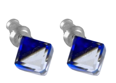 Náušnice se Swarovski Elements kostka Bermuda Blue 8 mm