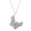 Strieborný náhrdelník so zirkónmi motýľ biely 12035.1 Krystal