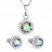 Sada šperků s krystaly Swarovski náušnice,řetízek a přívěsek zelené fialové kulaté 39352.5 Paradise Shine