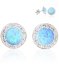 Stříbrné náušnice pecky se světle modrým opálem a krystaly Swarovski Elements Blue Opal