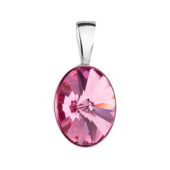 Stříbrný přívěsek s krystalem Swarovski růžový ovál 34245.3 Rose