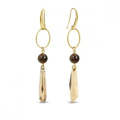 Strieborné pozlátené náušnice zlatej farby Crystalactite KWG6017GS8TO Golden Shadow