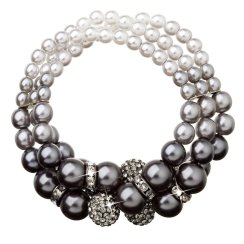 Náramok šedý so Swarovski Elements trojitý 33064.3 Grey