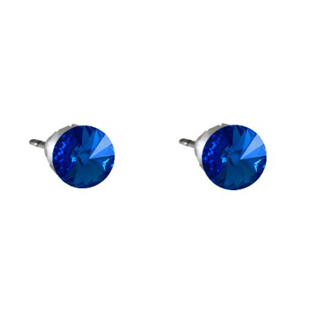 Náušnice se Swarovski Elements tečka Sapphire 5 mm