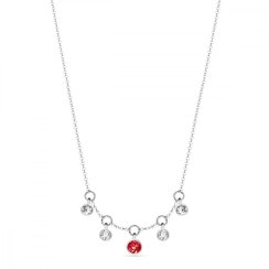 Náhrdelník červený se Swarovski Elements Brio NROLO20385LSIC Light Siam