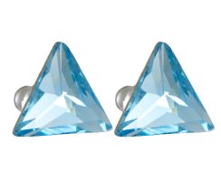 Náušnice so Swarovski Elements trojuholník Aqua 11 mm