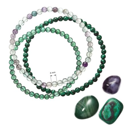 Náramky s minerálnymi kameňmi malachit, fluorit, green achát 43043.3 zelený