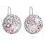 Strieborné náušnice visiace s kryštálmi Swarovski ružovej okrúhle 31161.3 Magic Rose