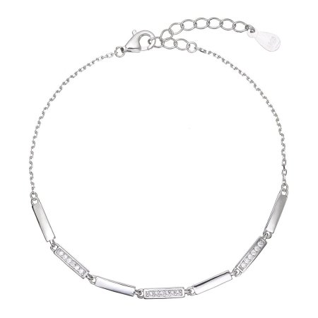 Strieborný náramok obdĺžniky a zirkóny 13080.1 crystal
