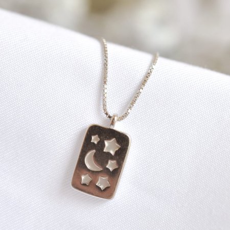 Strieborný dvojitý náhrdelník s bielou perleťou 12155.1