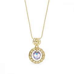 Náhrdelník duhový se Swarovski Elements Circle Ajour Gold NAG64308AB