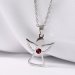Ocelový náhrdelník anděl se Swarovski krystaly červený 42043.3