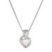 Náhrdelník se syntetickým bílým opálem srdce a zirkony 12076.1 white
