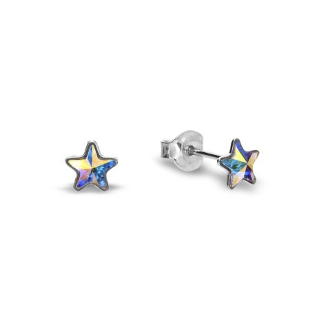 Náušnice duhové se Swarovski Elements Astral Star K28165AB AB