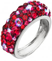 Stříbrný prsten s krystaly Swarovski červený 35031.3 Cherry