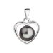 Strieborný prívesok so šedou perlou srdca 34246.3 Grey