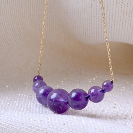 Pozlátený náhrdelník s ametystom 12187.3