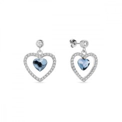 Náušnice modré se Swarovski Elements Amour KCC28086DB Denim Blue
