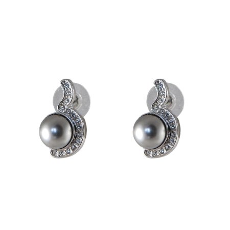 Náušnice se Swarovski Elements šedá perla Grey