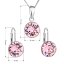 Sada šperkov s kryštálmi Swarovski náušnice, retiazka a prívesok ružové okrúhle 39140.3 Light Rose