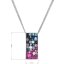 Stříbrný náhrdelník se Swarovski krystaly růžovo modrý obdélník 32074.4 Galaxy