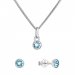 Sada šperkov s kryštálmi Swarovski náušnice, retiazka a prívesok modrej 39177.3 Aqua