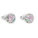 Stříbrné náušnice pecka s krystaly Swarovski mix barev kulaté 31136.3 Sakura