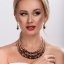 Strieborné náušnice visiace s kryštálmi Swarovski hnedé okrúhle 31150.3