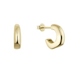 Pozlátené strieborné náušnice hranaté kruhy 61109