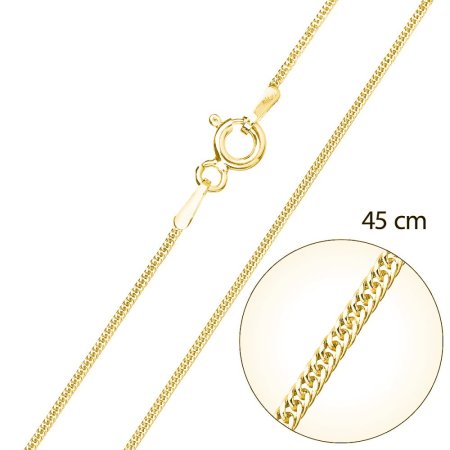Pozlacený stříbrný řetízek plochý délka 45 cm 30015