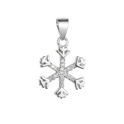 Stribrný prívesok vločka se zirkony 14005.1