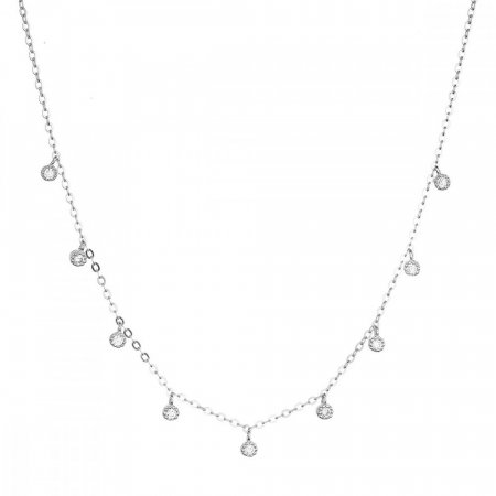 Stříbrný náhrdelník s 9 malými kulatými zirkónky 12056.1. crystal