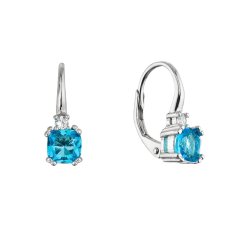 Stříbrné náušnice s modrými zirkony 11631.3