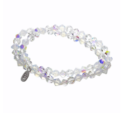 Navliekaný náramok na dve omotania z korálikov Swarovski AB