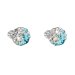 Stříbrné náušnice pecka s krystaly Swarovski modré kulaté 31336.3 Light Turquoise