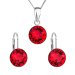 Sada šperků s krystaly Swarovski náušnice, řetízek a přívěsek červené kulaté 39140.3 Light Siam