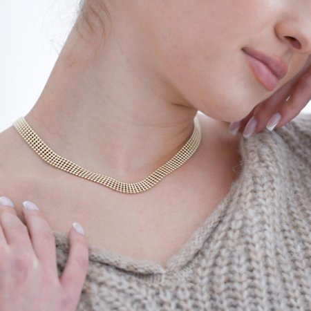 Elegantní náhrdelník pozlacený kuličkový 72102