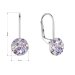 Stříbrné náušnice visací s krystaly Swarovski fialové malé 31321.3 violet