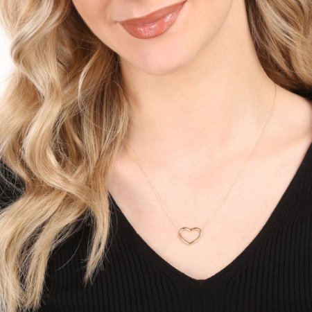 Zlatý 14 karátový náhrdelník srdce 92A00056