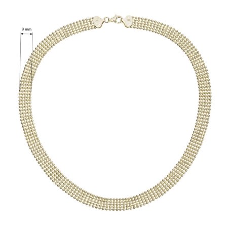 Elegantní náhrdelník pozlacený kuličkový 72104