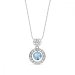 Náhrdelník modrý se Swarovski Elements Circle Ajour NA64308AQ Aqua