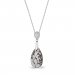 Stříbrný náhrdelník se Swarovski Elements stříbrno-černá kapka Dainty Drop N610616BP Black Patina