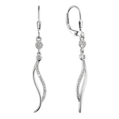 Strieborné náušnice visiace dlhé vlnky 11541.1