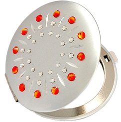 Kosmetické kapesní zrcátko se Swarovski Elements sun oranžové EL-01.3 Fireopal