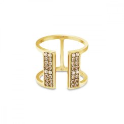 Prsteň zlatý so Swarovski Elements Radiance PGFMP2GS Golden Shadow