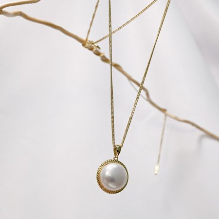 Pozlacený náhrdelník s říční perlou 22050.1