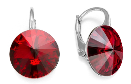 Náušnice červené Rivoli se Swarovski Elements Sweet Candy K112212SC Scarlet 12 mm