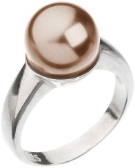 Prsteň hnedá perla so Swarovski Elements 35022.3 Bronze 10 mm